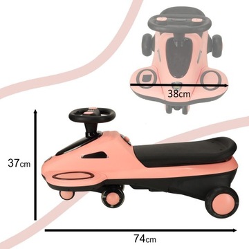 GRAVITY RIDE НА СВЕТОДИОДНЫХ КОЛЕСАХ С ПОДСВЕТКОЙ И МУЗЫКОЙ САМОКОТ 74 СМ РОЗОВЫЙ