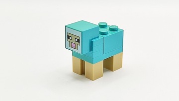 Figurka Lego Minecraft owca turkusowa