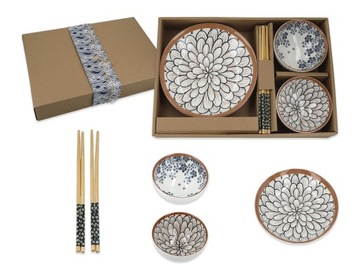 Komplet orientalny do sushi 2 osoby talerz miski
