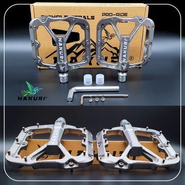 PEDAŁY ROWEROWE HAKURI ALUMINIOWE 3 ŁOŻYSKA LEKKIE PLATFORMOWE MTB DH TRIAL