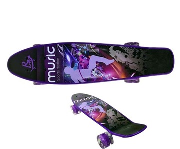 ДЕТСКИЙ СКЕЙБОРД FISZA ABEC-7 СВЕТЯЩИЕСЯ СВЕТОДИОДНЫЕ КОЛЕСА С ТВЕРДЫМ ГРАФИТТИ УЗОРОМ