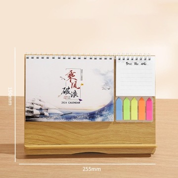 Kalendarz na biurko 2024 Ozdoby z karteczkami samoprzylepnymi Kalendarz mie