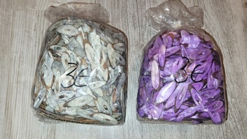 Łupki z drewna plastry do dekoracji 75gr kolor szary.fioletowy