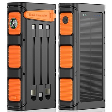 POWERBANK ŁADOWARKA SOLARNA 30000mAh 20W 6xUSB Latarka 2xLED FOKUS ELECTRO