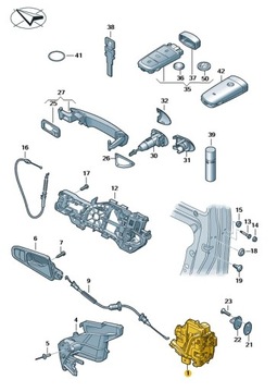 Замок актуатора двери ПЕРЕДНИЙ ЛЕВ VW Passat B6 B7 05-11