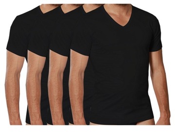 4szt Podkoszulek męski NOTTINGHAM czarny V-neck M