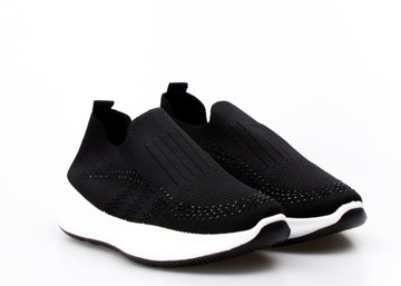 CZARNE SNEAKERSY SLIP ON MIĘKKIE BUTY SPORTOWE 38