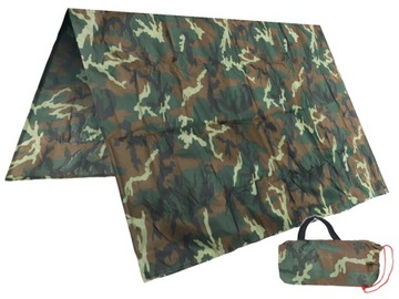 PŁACHTA PLANDEKA BIWAKOWA MFH TENT TARP 300x300cm 490g Polowy MORO WOODLAND