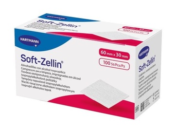 Soft-Zellin Waciki nasączone alkoholem 60 x 30mm 100 szt.