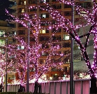 МОЩНЫЕ РОЖДЕСТВЕНСКИЕ ОГНИ 300 светодиодов розовые