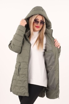 Женская осенняя стеганая одежда с переходом с капюшоном большие размеры