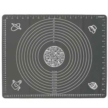 DUŻA STOLNICA SILIKONOWA MATA KUCHENNA ANTYPOŚLIZGOWA Z MIARKĄ + WAŁEK