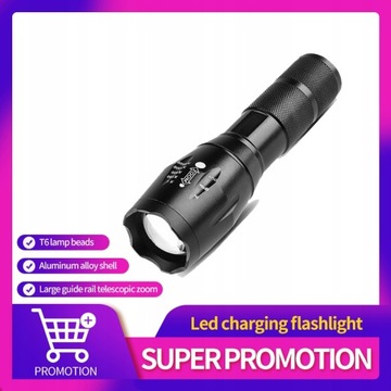 Silne światło T6 Latarka LED ze stopu aluminium