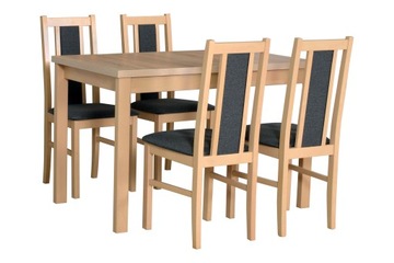 Stół rozkładany 120/150x80 + 4 krzesła