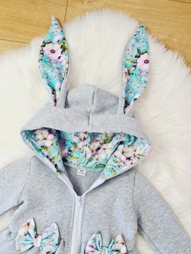 Пальто GREY FLOWERS 110 КРОЛИК с ушками пальто