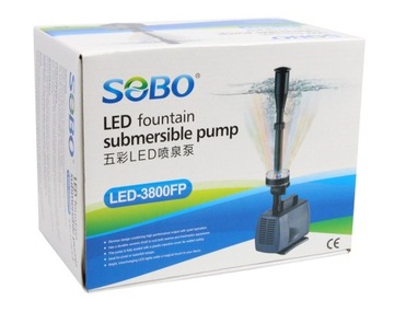 Фонтанный насос 2000л/ч 40Вт 2 эффекта кольцевая подсветка RGB SOBO LED-3800FP
