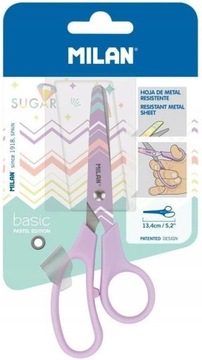 Nożyczki szkolne 13,3 cm Basic Pastel fioletowe Milan