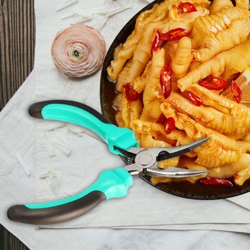 Mini szczypce do nosa Rustproof 5inch Chicken Feet Boneless Plier for Food Cyan