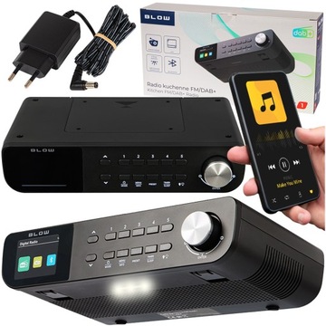 PODSZAFKOWE RADIO KUCHENNE FM/DAB+ BLUETOOTH WOLNOSTOJĄCE LED