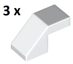 LEGO White Slope 45 stopni 2x1 28192 3szt
