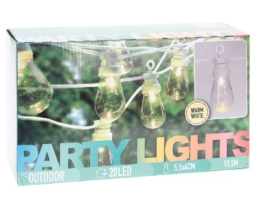 САДОВАЯ ГИРЛАНДНАЯ ЦЕПЬ СВЕТОВ 12,5М - 20 СВЕТОДИОДНЫХ ОСВЕЩЕНИЙ САДОВОЙ ТЕРРАСЫ