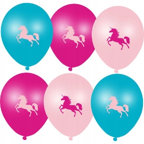 BALON BALONY URODZINY JEDNOROŻEC ZESTAW 6SZT