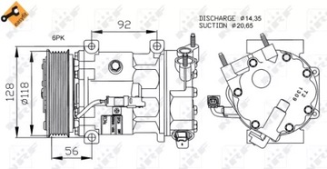 NRF KOMPRESOR KLIMATIZACE CITROEN C3 II C4 I DS4