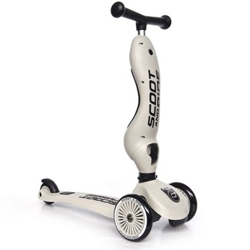 Scoot And Ride Ash ZESTAW HULAJNOGA Jeździk 2w1 + KASK LED S-M 2-5 + GRATIS