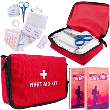 APTECZKA PIERWSZEJ POMOCY TURYSTYCZNA MIL-TEC First Aid Kit CZERWONA 21el