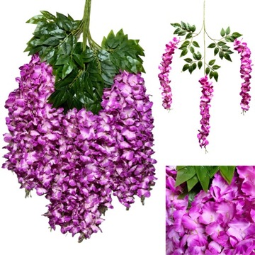 12x WISTERIA GLICYNIA PREMIUM XXL sztuczna gęsta girlanda kwiatowa ślub