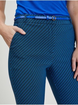 Czarno-niebieskie damskie wzorzyste spodnie ORSAY