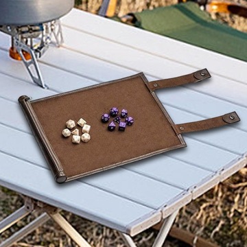 Ящик для хранения коврика для игральных костей, мягкий внутренний держатель из полиуретана для многосторонних игральных костей, коричневый