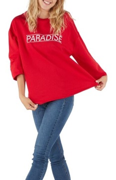 Tezenis BLUZA M - 38 PARADISE CZERWONA OVERSIZE