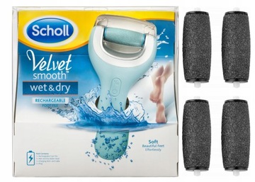 SCHOLL VELVET WET DRY PILNIK+ŁADOWARKA + 5 ROLEK na mokro i sucho do piet