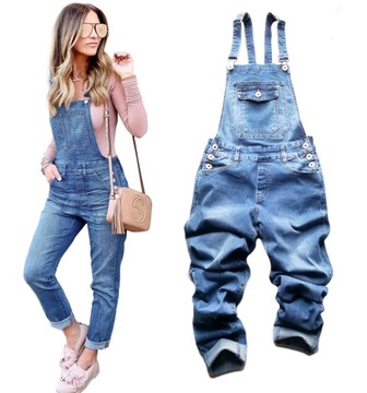 SPODNIE OGRODNICZKI DAMSKIE JEANSOWE MOM FIT JEANS