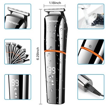 GOLARKA WET&DRY WODOODPORNA 6W1 TRYMER DO WŁOSÓW W NOSIE LED WYŚWIETLACZ