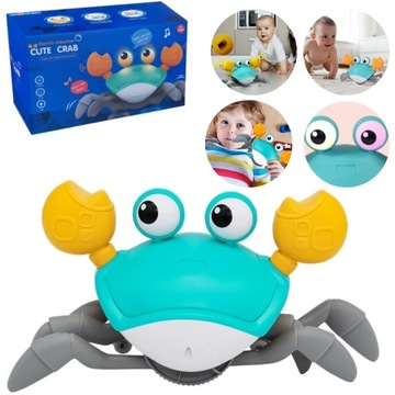UCIEKAJĄCY INTERAKTYWNY KRAB PEŁZAJĄCY ZABAWKA DŹWIĘK AKUMULATOR USB LED