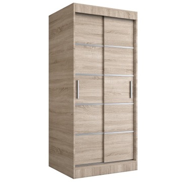 Szafa przesuwna 2 drzwi 90 cm dąb sonoma MKP