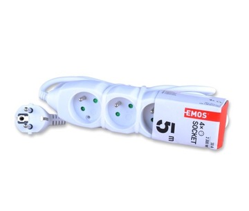 EMOS P0415 PRZEDŁUŻACZ Z UZIEMIENIEM 4 GNIAZDA 5m