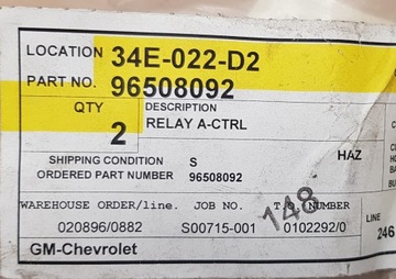 CHEVROLET OE ŘÍZENÍ MODUL ZÁMKU 96508092