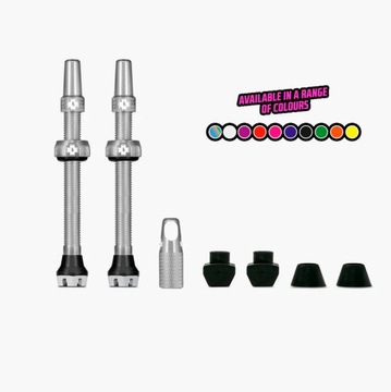 MUC-OFF TUBELESS ZAWORY BEZDĘTKOWE V2 44MM SREBRNE
