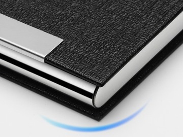 Визитница кожаная Элегантный подарок для начальника на искусственной коже черная МУЖСКАЯ