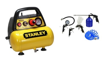 KOMPRESOR BEZOLEJOWY SPRĘŻARKA 6L STANLEY + ZESTAW