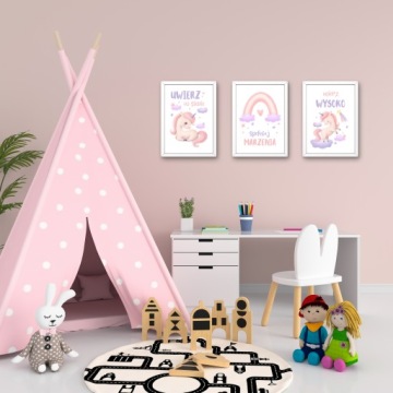 НАБОР КАРТИН ДЛЯ ДЕТСКОЙ КОМНАТЫ, 3Х ПОСТЕРЫ А4