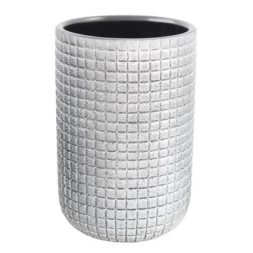 Ekskluzywny SREBRNY CERAMICZNY KUBEK NA SZCZOTECZKI PĘDZLE MODNY SOLIDNY