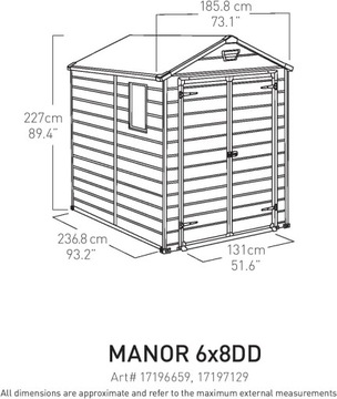 САДОВЫЙ ДОМИК для инструментов Keter MANOR 6x8D 185x237 XL Ящик для хранения