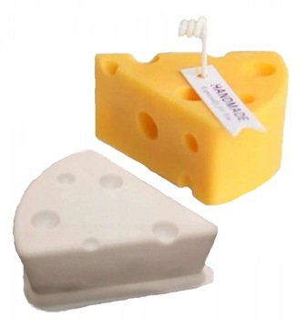 Forma Silikonowa do Świec Mydła Gipsu Ser Foremka do Świeczek Serek Cheese