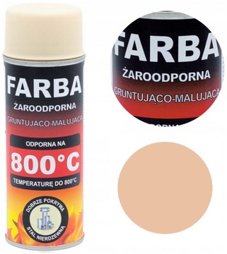 FARBA ŻAROODPORNA SPRAY DO KOMINKA PIECA 400 ML HANSA KAWA Z MLEKIEM 800°C