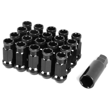 ГАЙКИ КОЛЕСНЫЕ M12X1,5 ЧЕРНЫЕ КОВАЯ СТАЛЬ 20ШТ.