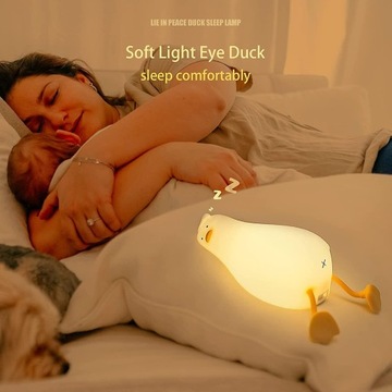 Лежащая плоская утка Ночной светильник Led Squishy Duck Lamp